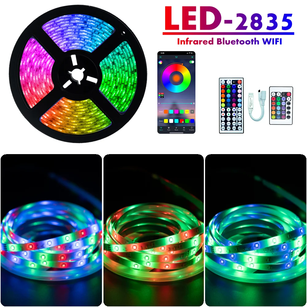 Светодиодная лента RGB WIFI SMD 2835 водонепроницаемая лампа гибкая светодиодная
