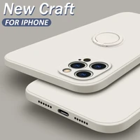 original liquid silicone luxury case for apple iphone 12 11 pro max mini 7 8 6 6s plus xr x xs max se 12 stand ring holder cover