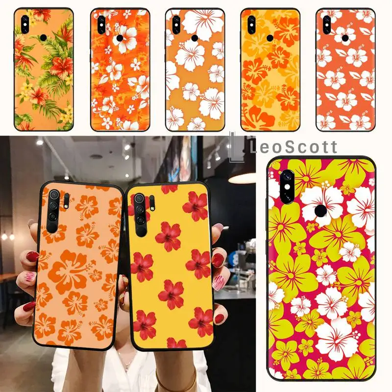 

Hibiscus Flower Tropical Phone Case For Xiaomi Redmi note 7 8 9 t max3 s 10 pro lite funda shell coque cover