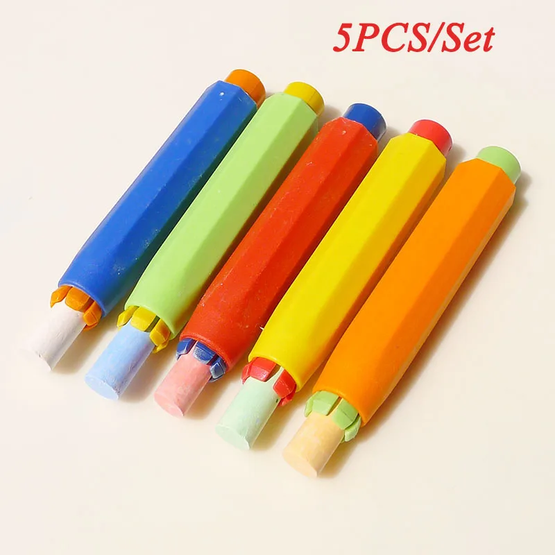 5PCS without chalk EZONE 5 шт. держатель мела расширитель мела для школы офиса поставки не грязные руки меловая крышка пластиковые материалы для школы офисные поставки - Цвет: 5PCS without chalk