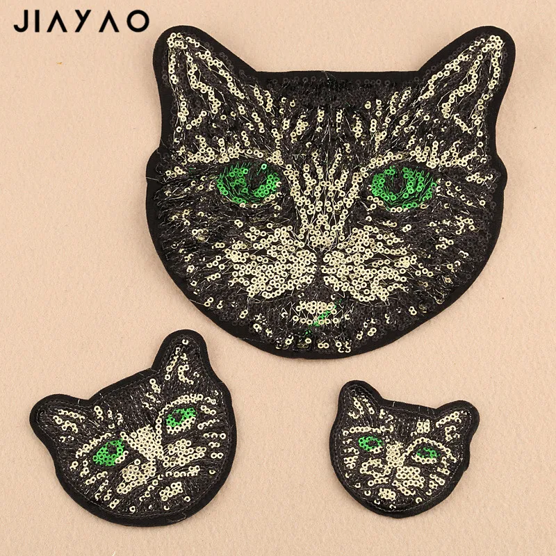 Наклейки с вышивкой на ткани голова кота из мультфильма аксессуары патч наклейки