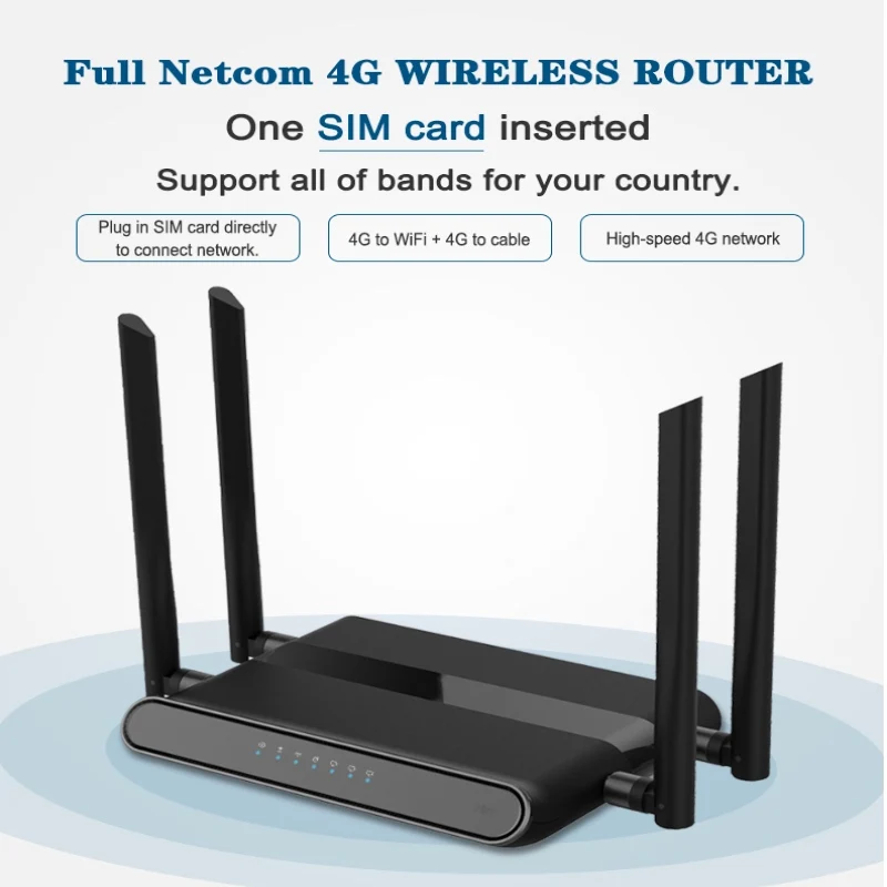300Mbps 3G/4G Wireless CPE 4G Router with Sim Card Slot Unlocked Support VPN L2TP 4G To LAN Device With 4pcs External Anten
