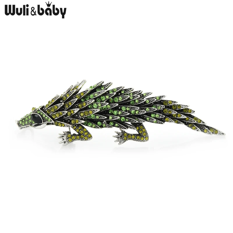 Эмалевые Броши Wuli &amp baby в виде большой Moveble ящер животное для женщин и мужчин из 2-х