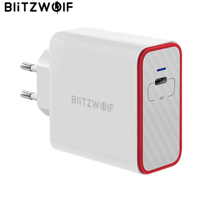 Сетевое зарядное устройство BlitzWolf 45 Вт USB PD быстрая зарядка Type C для телефонов iPhone