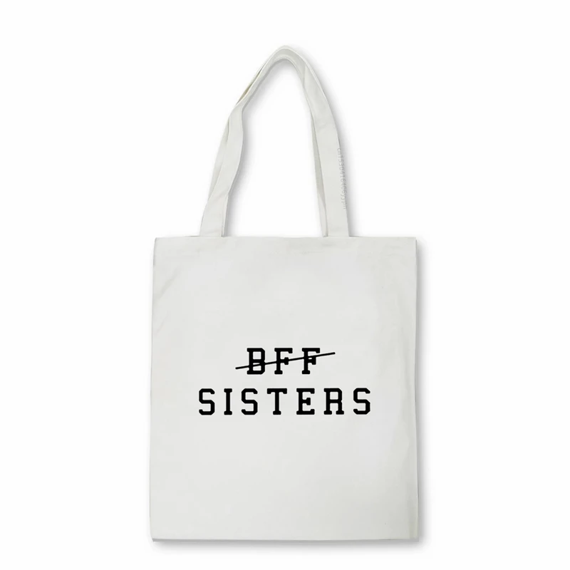 

Сумка для покупок Bff Sister, Милая женская сумка на плечо, модная Популярная женская сумка в стиле Харадзюку, дорожные холщовые сумки унисекс с ...