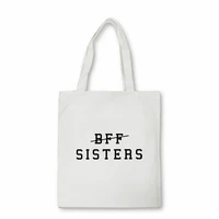 bff sister shopping bag cute girl shoulder bag fashion harajuku pop womens handbag unisex travel canvas bags customized logo