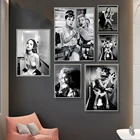 Плакаты на холсте для бара, гостиной, черно-белые, с изображением курения крутых плохих девочек