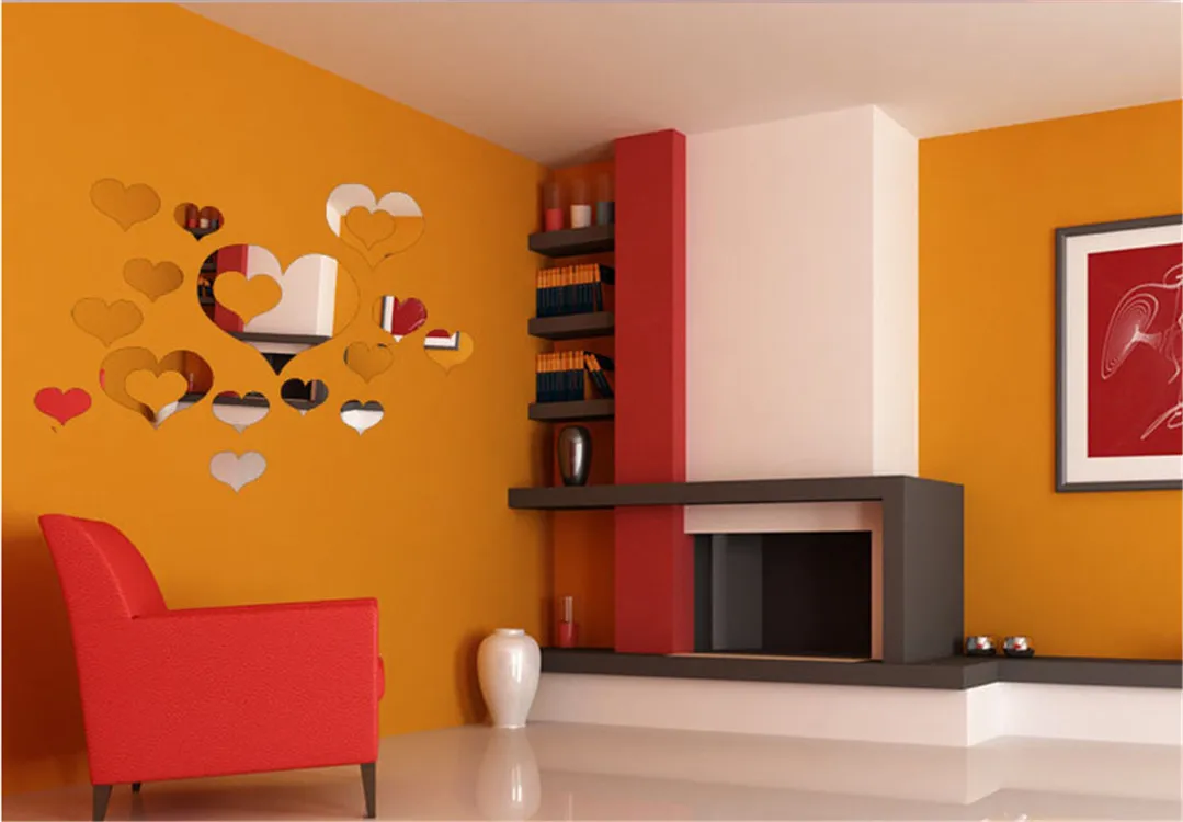 

16PC Mirror Wall Stickers For Home Poster Wedding Room Decoration Porch Dining Room Classroom New Room Baby Room Home Decoration