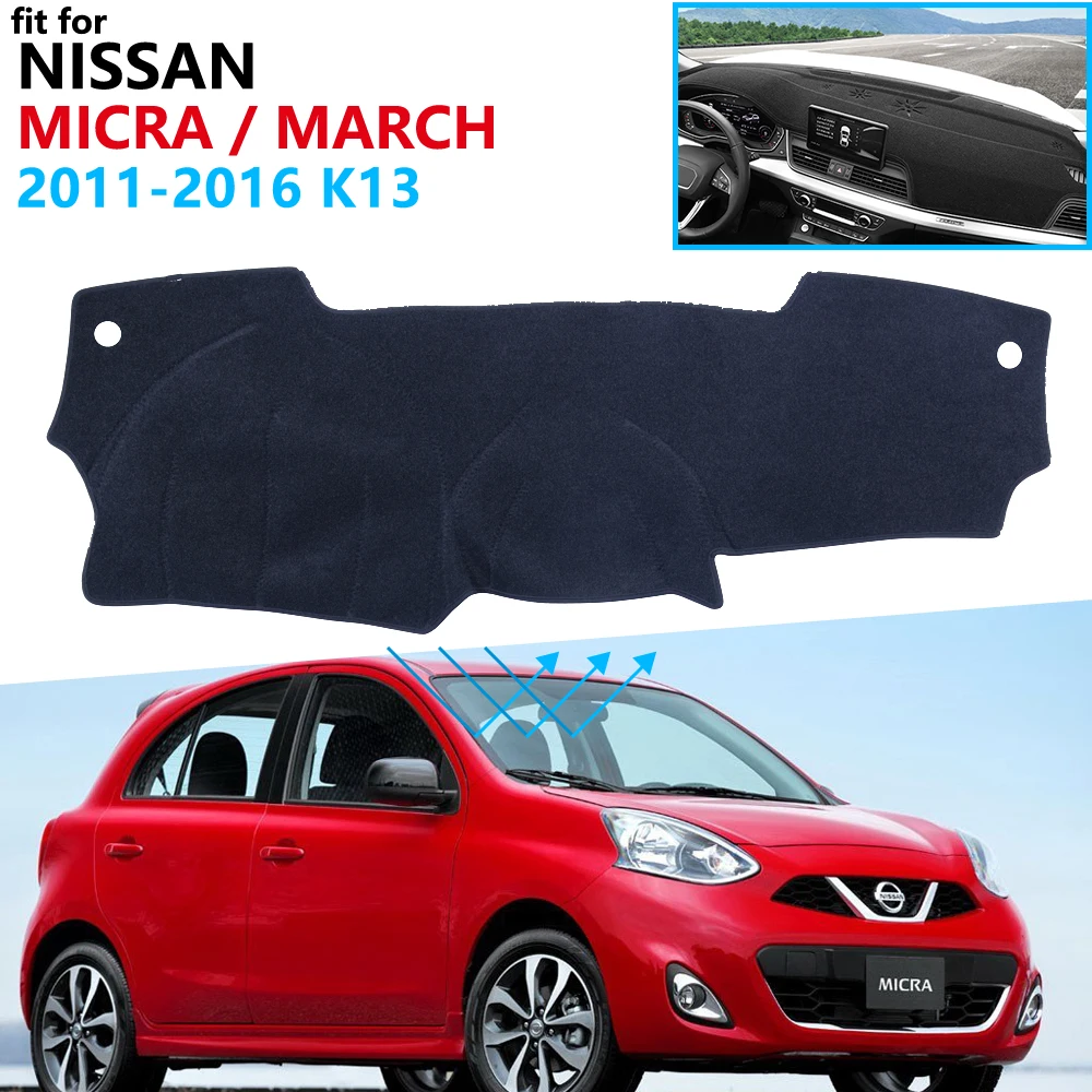Защитная накладка на приборную панель для Nissan Micra March K13 2011 2012 2013 2014 2015 2016