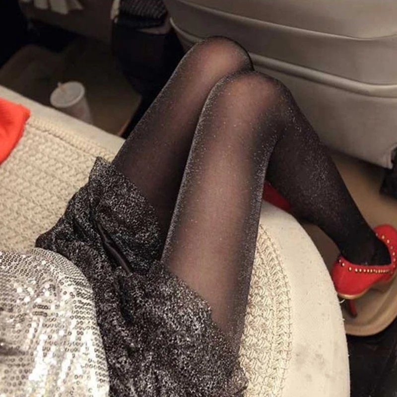 

Women Sexy Stockings Summer Thin Comfortable Transparent Flashing Tights European and American Style Fashion Anti-hook Pantyhose