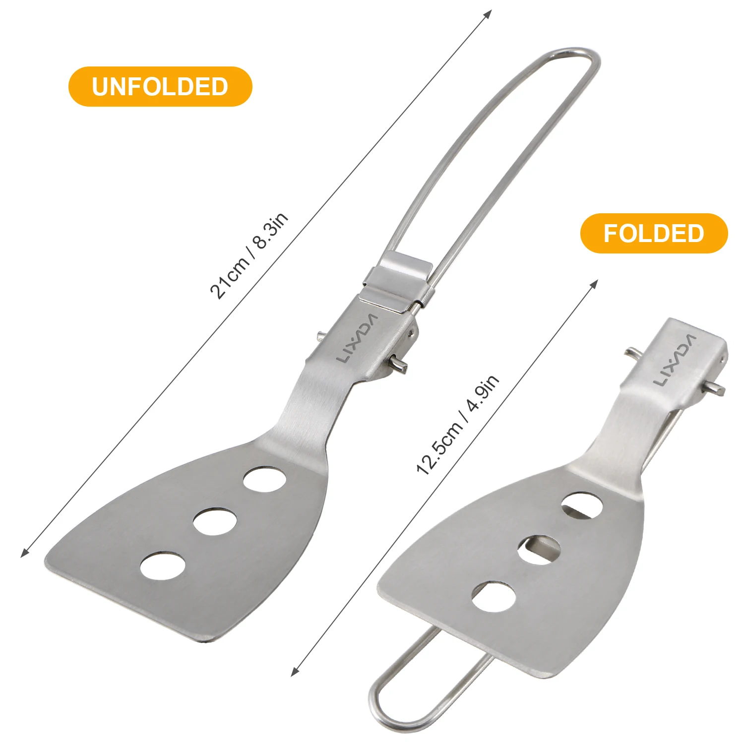 Лопатка Lixada Складная из нержавеющей стали Походное снаряжение для отдыха на