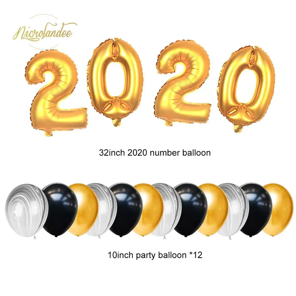 NICROLANDEE 2020 Новый год вечерние украшения 48 шт./компл. шарики черного и золотого