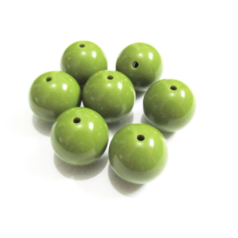 Новинка! Акриловые однотонные бусины для детского ожерелья 20 мм 105 шт./лот светло