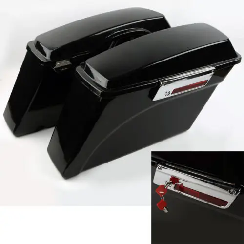 Жесткие мотоциклетные сумки Седло Ярко черного цвета с крышкой и защелкой для