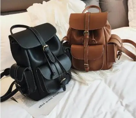 Стильный кожаный рюкзак для путешествий женская сумка Минималистичная