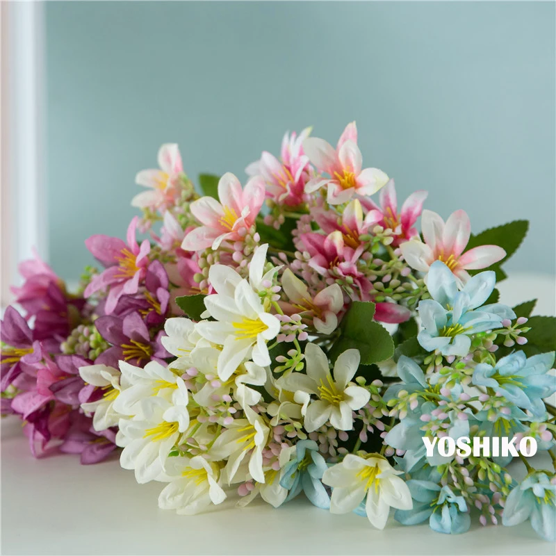 18heads/1 bundle 30cm Silk lily Bride bouquet for Christmas home wedding stage decoration fake plants artificial flowers | Дом и сад
