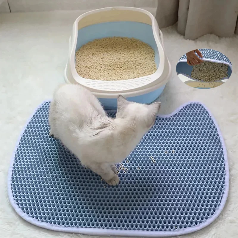 

Складной двухслойный коврик для чистки кошачьего туалета, водонепроницаемые принадлежности, подстилка для чистки питомцев