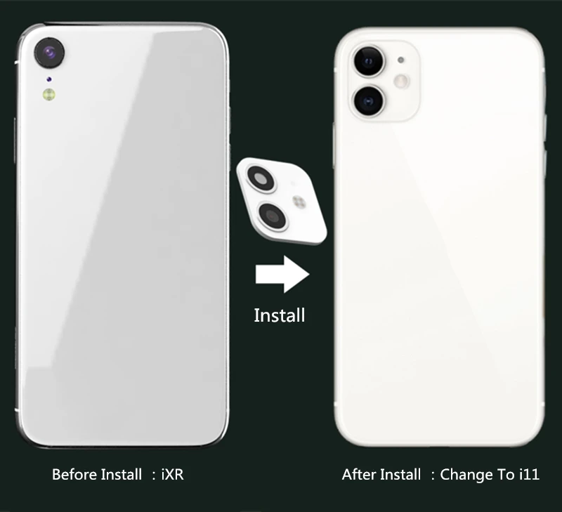 Металлический стеклянный чехол для объектива камеры Защитная крышка iPhone XR
