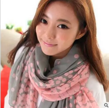 Женский дизайнерский длинный шелковый шарф бархатный шифоновый в форме сердца