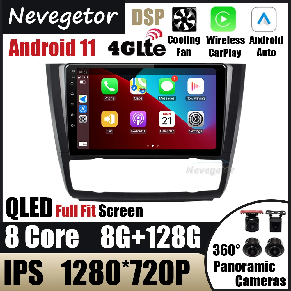 

Автомагнитола 2 DIN на Android 11, мультимедийный видеоплеер для BMW 1-Series 1 серии E88 E82 E81 E87 2004-2012, GPS-навигация, аудио 2 DIN