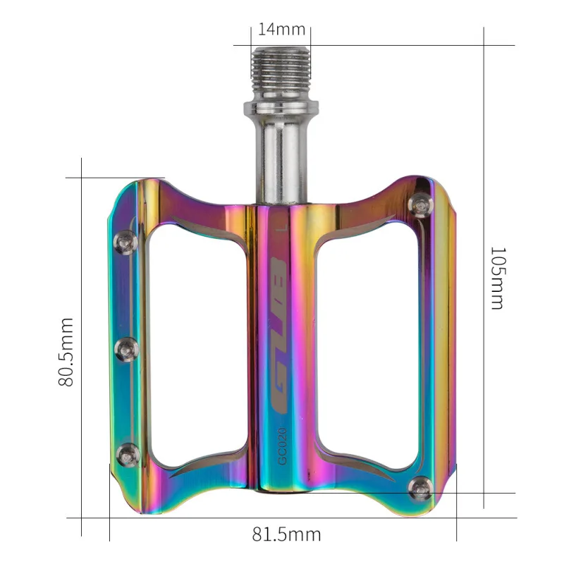 

Mountain bike road bike sealed bearing pedal ultra-light anti-skid aluminum alloy pedal electroplating colorful gradient pedal