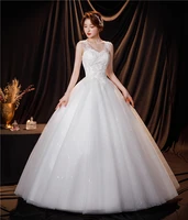 factory cheap elegant plus size wedding dresses 2021 princess ball gowns fashion classic v neck lace bridal vestidos cerimonia