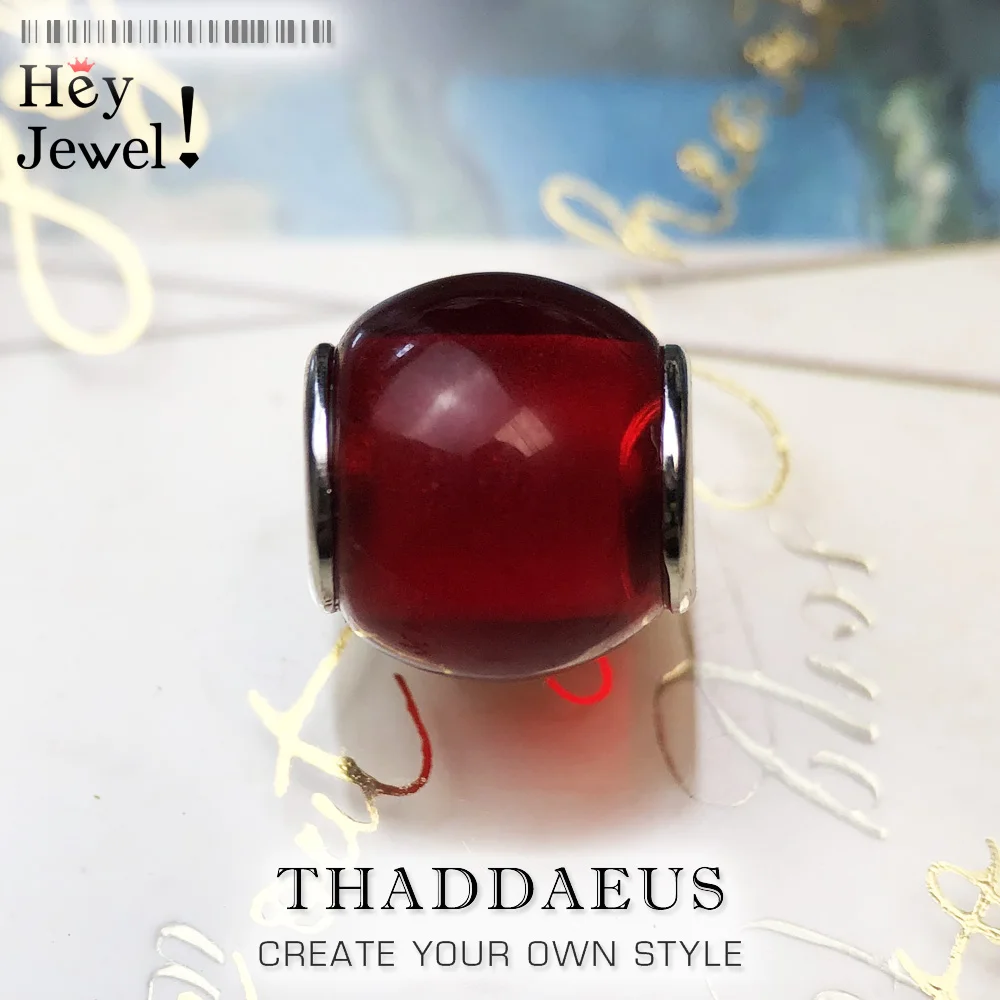 Бисер красный серебряные бусины подходит браслет ожерелье из Европы Европейский