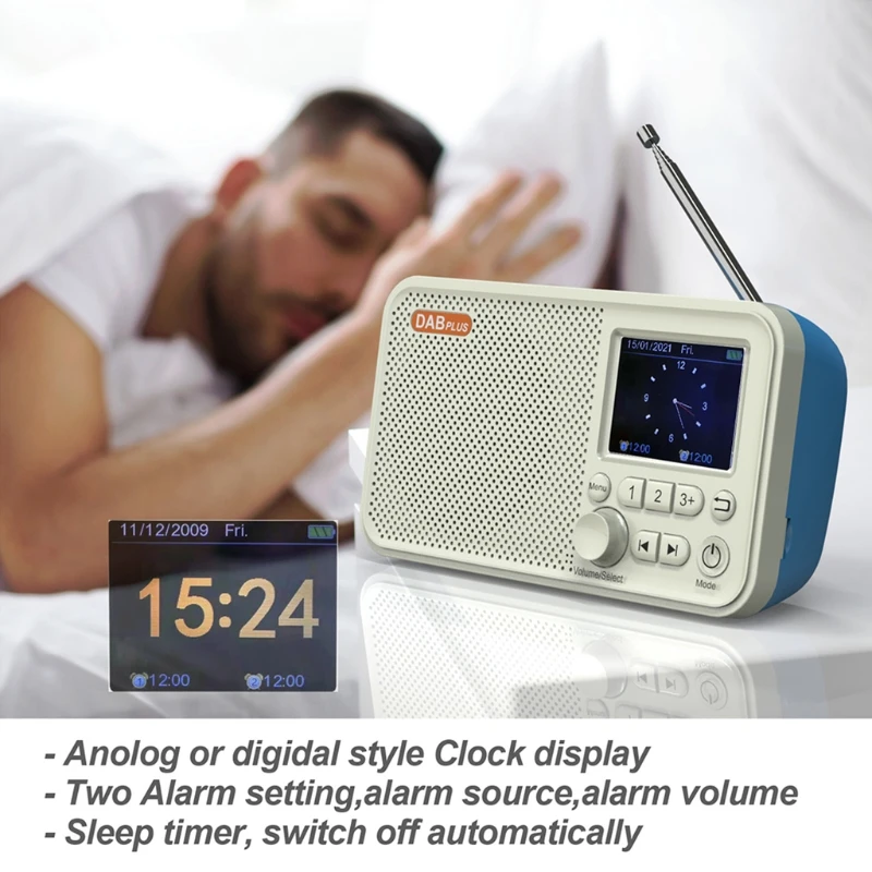 

DAB Radio LCD Display FM Receiver Bluetooth 5.0 Design Wireless Player L93B