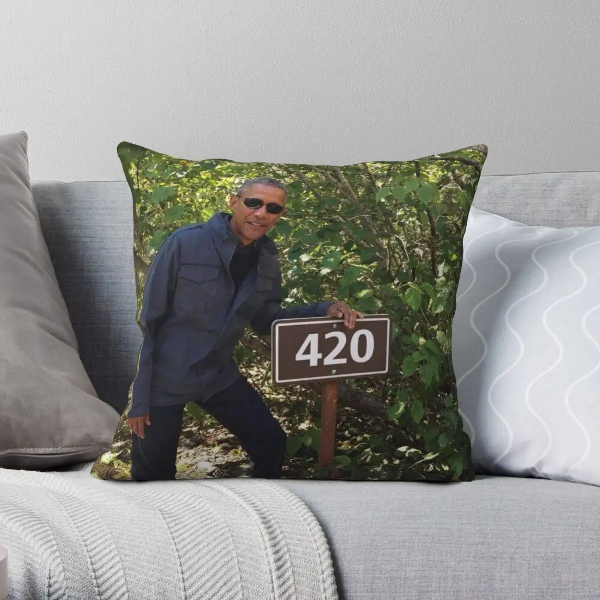 

Квадратный чехол для подушки Obeezy 420, полиэстеровый льняной бархатный креативный декоративный чехол для подушки на молнии, чехол для дивана, наволочка для подушки