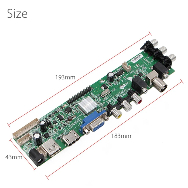 3663 New Digital Signal DVB-C DVB-T2 DVB-T Universal LCD TV Controller Driver Board UPGRADE 3463A Russian USB LUA63A82 | Электроника