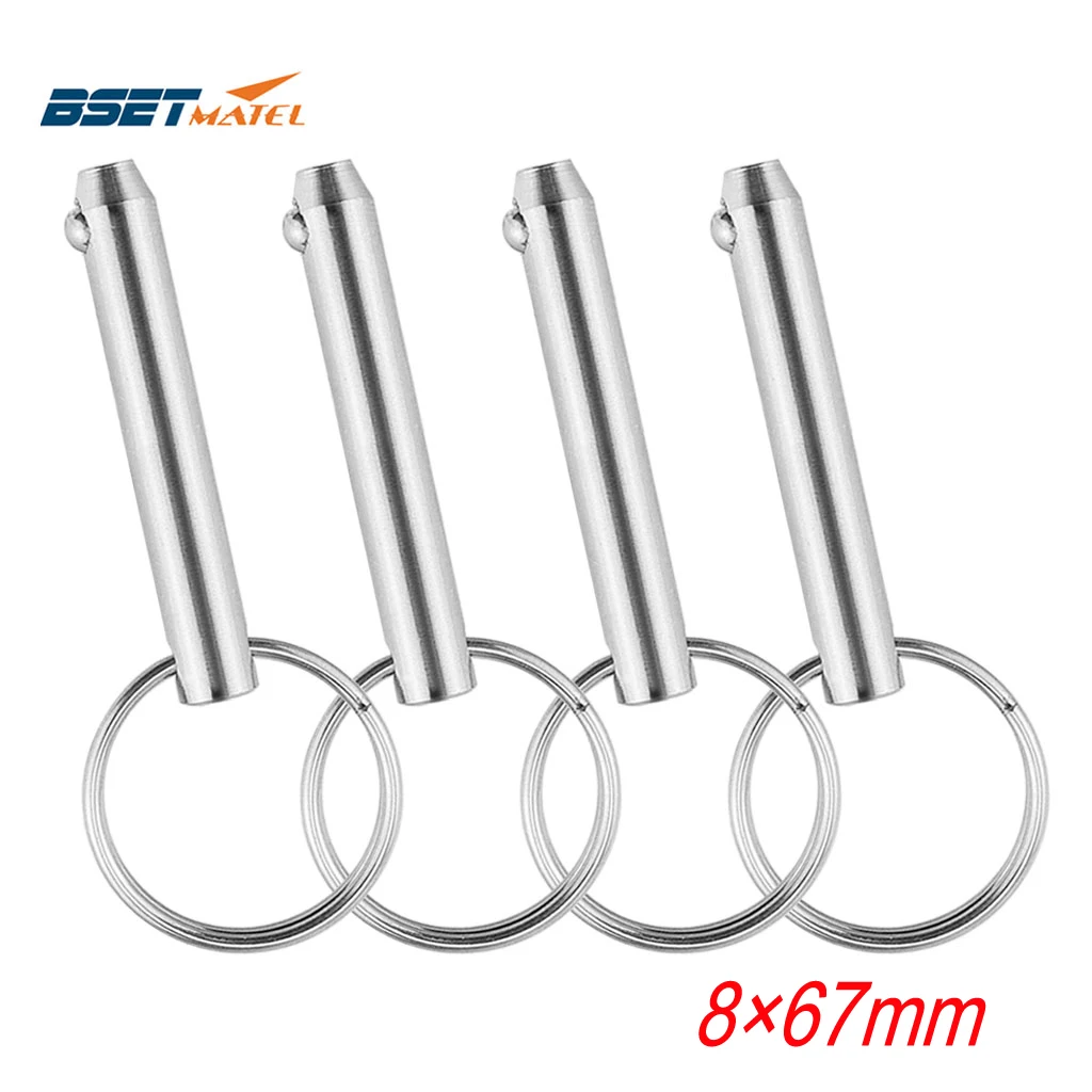 

4PCS 8*67mm BSET MATEL Marine Grade Quick Release Ball Pin for Boat Bimini Top Deck Hinge Marine Stainless Steel 316 Boat