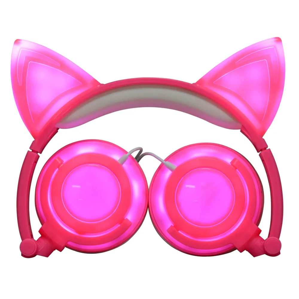 Складные Наушники с кошачьими ушками и светодиодной подсветкой | Электроника