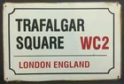 Винтажная металлическая ретро-вывеска Trafalgar Square WC2 London для дома, гаража, мастерской, паба