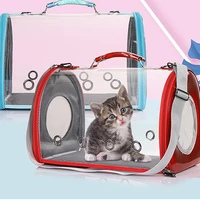 porous and ventilated cat bag comfortable space alll skylight puppy pet dog cat backpack easy to carry out cat transparent bags