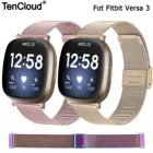 Ремешок на запястье для Fitbit Versa 3, металлический ремешок для браслета Fitbit Sense, сменный ремешок из нержавеющей стали, аксессуары для часов