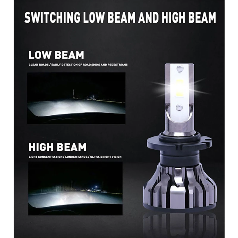 2 шт. Автомобильные светодиодные лампы 6500 К 70 Вт|Передние LED-фары для авто| |