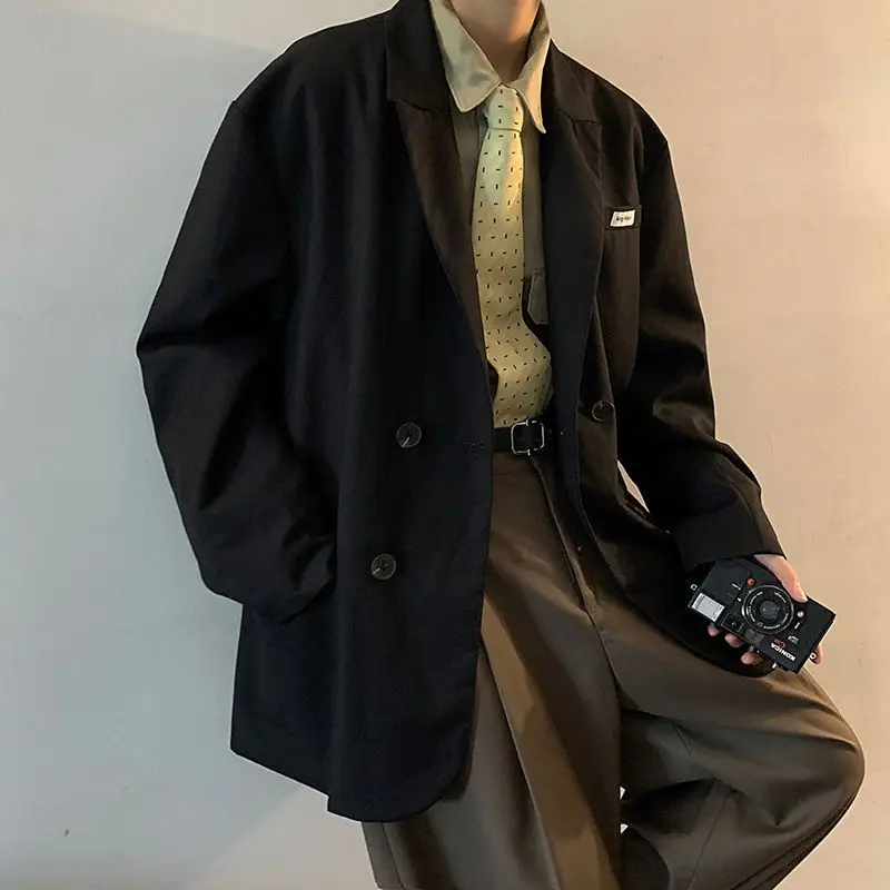 

Hong Kong-style Loose Suit Men's Spring-autumn Retro Wild Korean Jacket Streetwear Handsome Casual Small Blazers Trend for Men