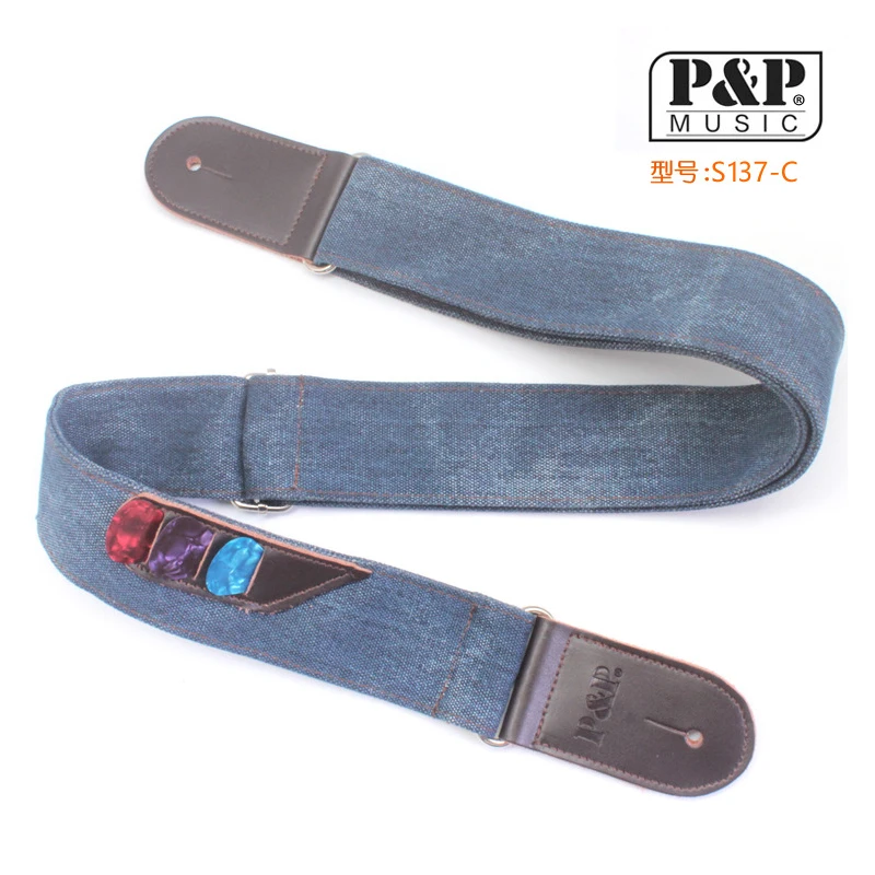 P & кожаный ремень для гитары винтажный джинсовый электрогитары