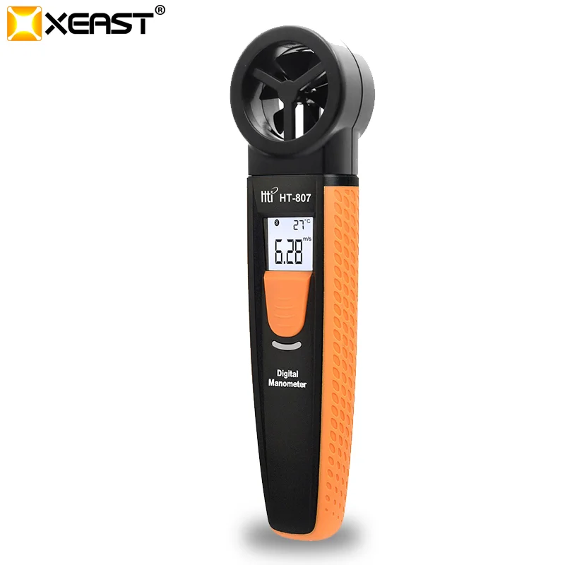 XEAST 2020 Hyun Оранжевый Мини HT-807 Анемометр цифровой Bluetooth Цифровой Карманный