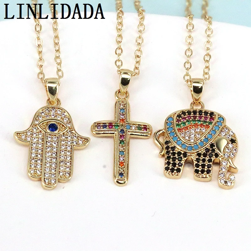 

Цепочка с подвеской-крестом в виде слона