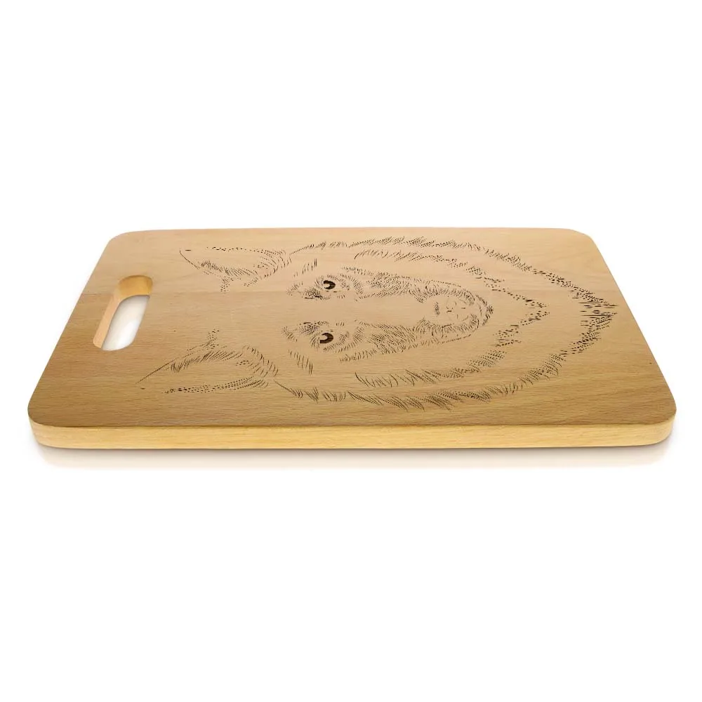 Spirit Animal Wolf Face Персонализированная разделочная доска Лесной Волк портрет