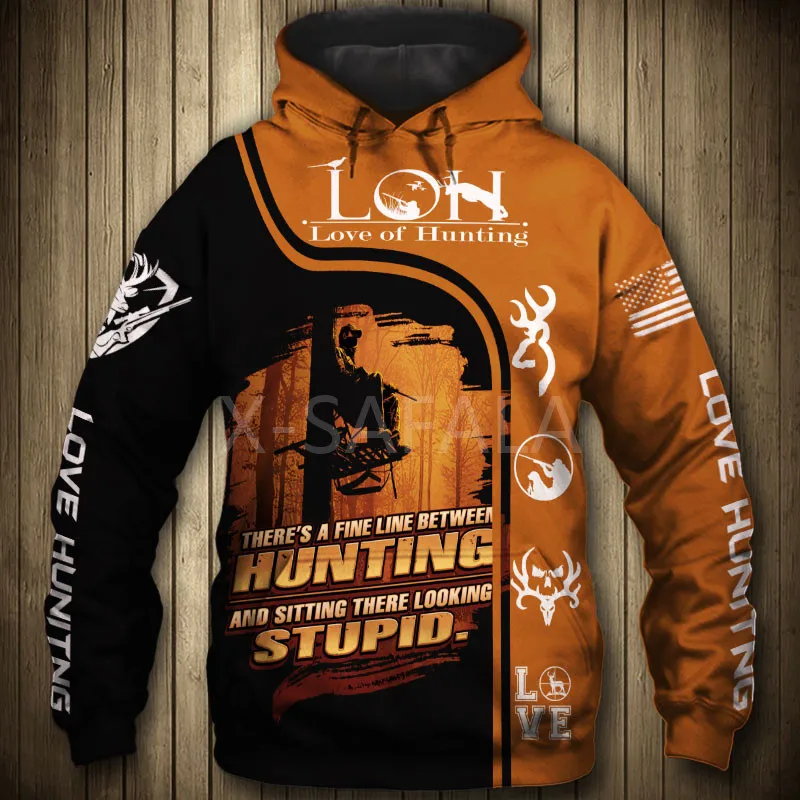 

Толстовка унисекс с 3D принтом «Love Hunting» и флагом США