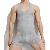 mens underwear siamese vest male cotton sexy pajamas panties sexy mens bodysuit cotton