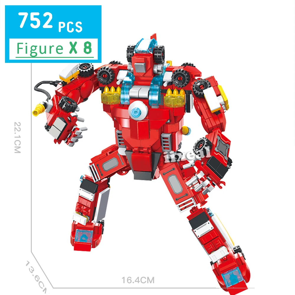 Создатель 752 шт. город пожарных автомобилей автомобиля строительные блоки