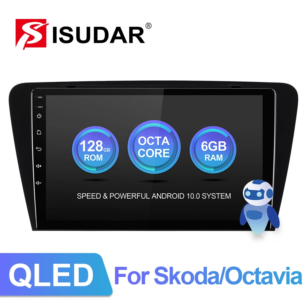 Isudar V72 4G Android автомобильный мультимедийный 1 Din Авторадио для Skoda/Octavia 2014 GPS 8 Core RAM 6GB