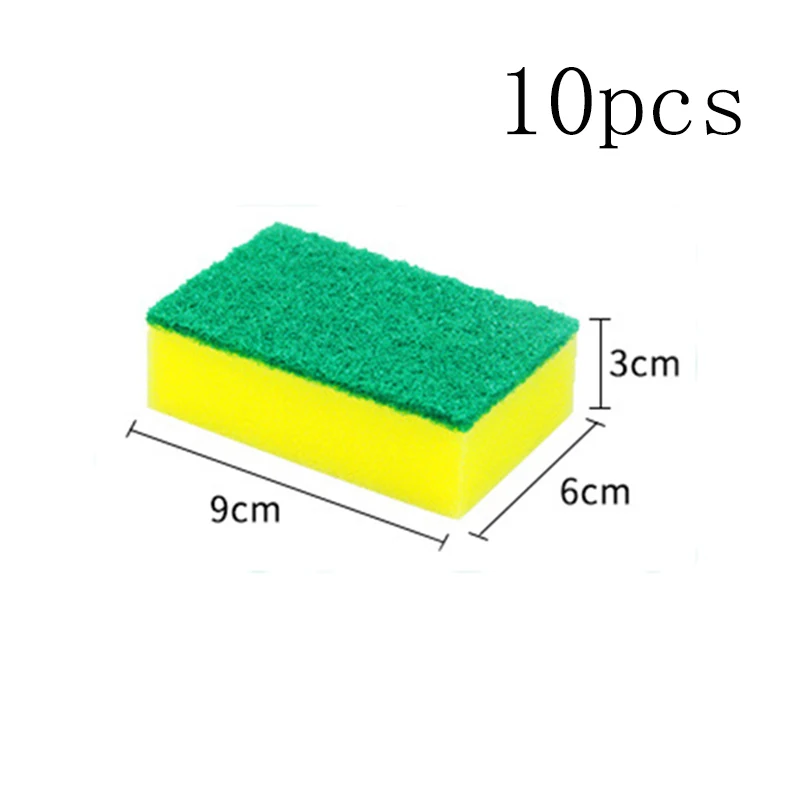 9x6x3cm 10pcs 10 шт. губка высокой плотности кухонные чистящие средства для мытья полотенец тряпки губка микрофибра ткань для чистки посуды - Цвет: 9x6x3cm 10pcs