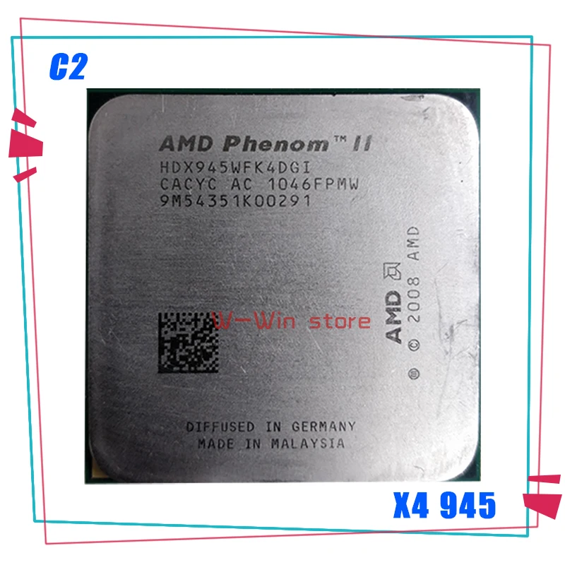 Четырехъядерный процессор AMD Phenom II X4 945 95 Вт 3 0 ГГц HDX945WFK4DGM HDX945WFK4DGI разъем AM3 |
