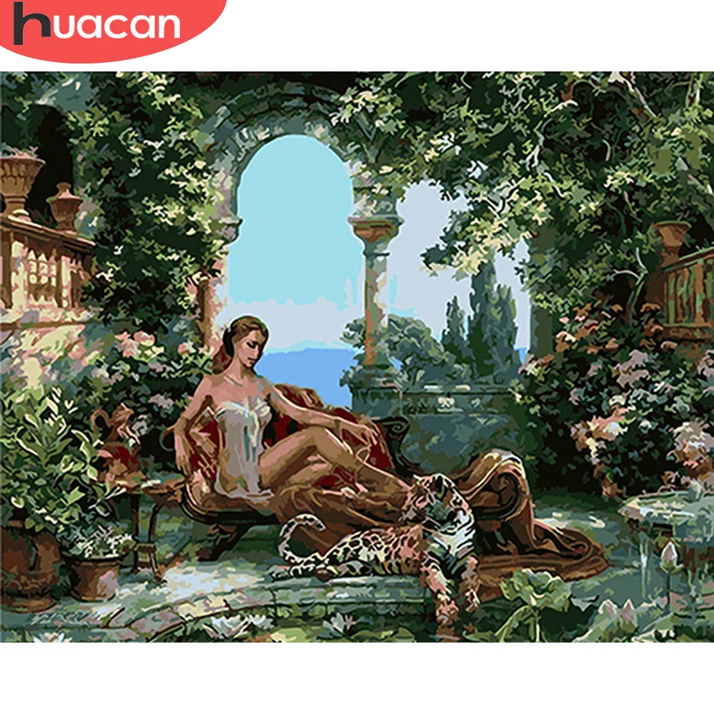 

HUACAN Painting By Number Woman Hand Painted Paintings Art Drawing On Canvas Gift DIY Pictures By Numbers Figure Kits Home Decor