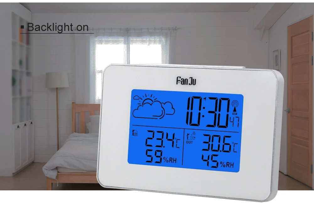FanJu FJ3364 Метеостанция Будильник цифровой беспроводной датчик Forecast Snooze настольные часы DCF термометр гигрометр инструменты