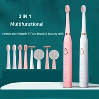 6 speed three in one soft bristle rechargeable sonic toothbrush adult automatic electric toothbrush